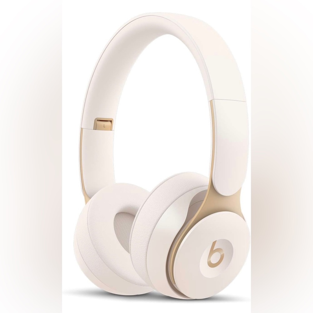 Beats Solo Pro Wireless Noise Canceling On-Ear Headphones, Ivory & Gold w/ Case